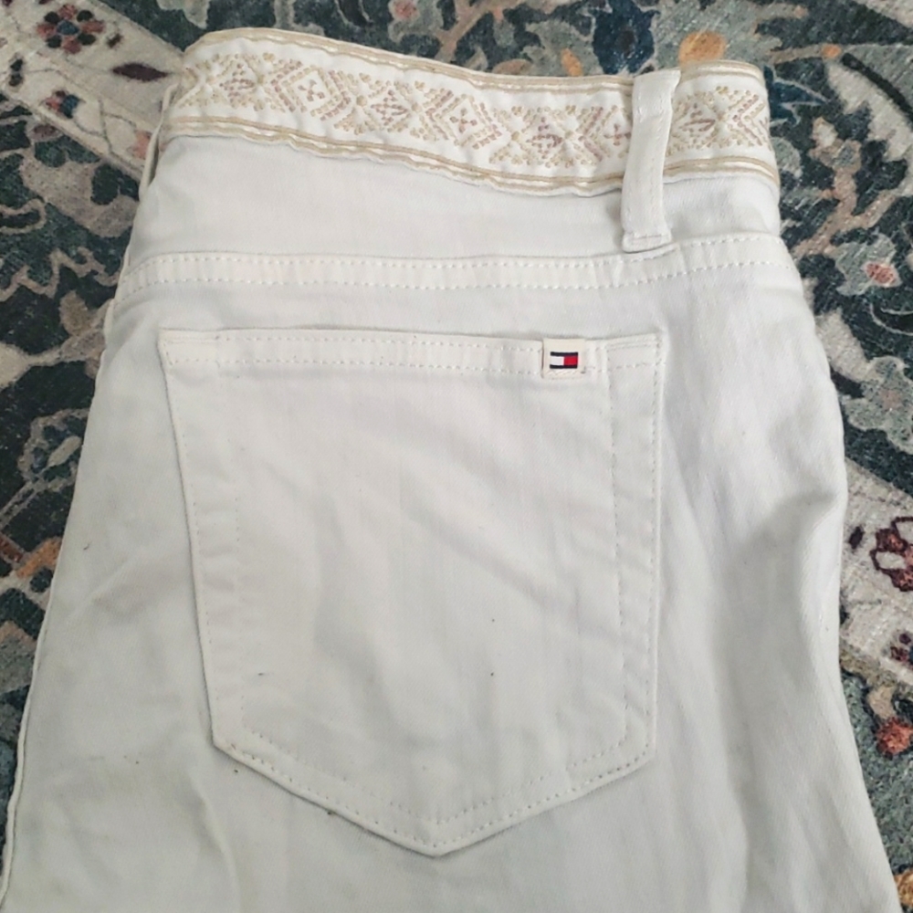 White Tommy Hilfiger Straight Leg Jeans